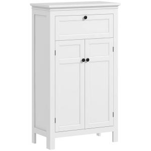 Meuble salle de bain avec étagères réglables en métal blanc…