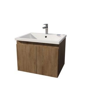 Meuble salle de bain effet bois marron - 60 cm
