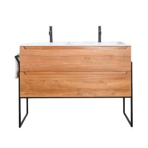 Meuble salle de bain en teck et céramique 120cm