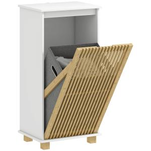 Meuble salle de bain panier à linge porte à lattes sac amov…