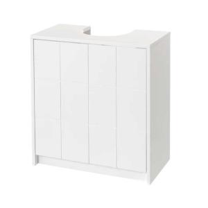 Meuble salle de bain sous lavabo/vasque en bois blanc 2 por…