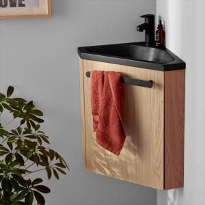 Meuble simple vasque 60cm avec vasque, miroir et colonne SO…