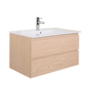 Meuble simple vasque décor chêne  80cm   vasque