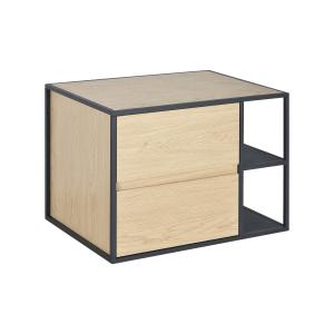 Meuble simple vasque décor chêne et métal 70cm