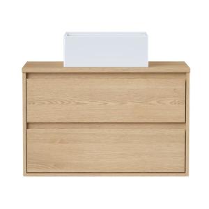 Meuble simple vasque effet bois
