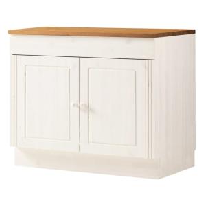 Meuble sous lavabo avec 2 portes en pin blanc miel