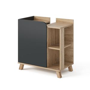 Meuble sous lavabo avec porte et compartiments ouverts Sono…