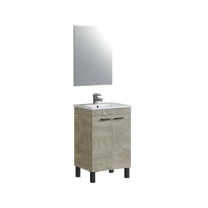 Meuble sous lavabo effet bois beige 75x80 cm