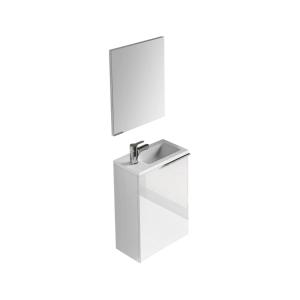 Meuble sous lavabo effet bois blanc brillant 88x58 cm