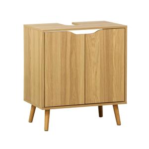 Meuble sous lavabo vintage décor bois frêne