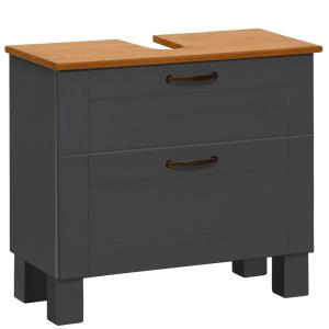 Meuble sous-vasque 1 porte abattante et 1 tiroir pin anthra…