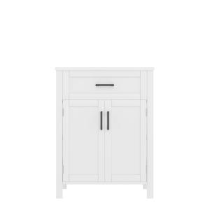 Meuble sous-vasque avec lavabo blanc et rangements multiples