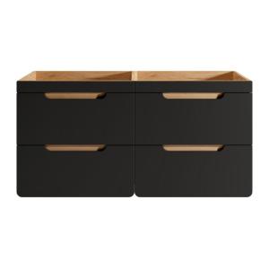 Meuble sous vasque effet bois gris anthracite