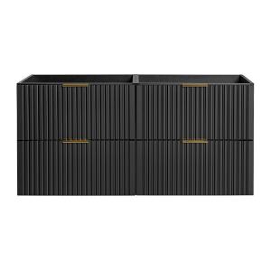 Meuble sous vasque effet bois noir