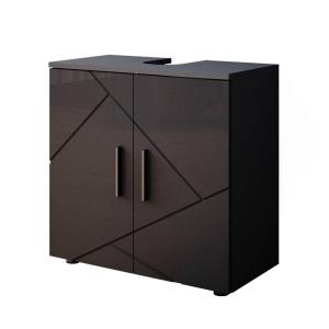 Meuble sous vasque simple 60x59cm, Anthracite Haute brillan…