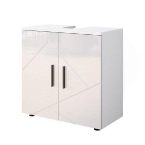 Meuble sous vasque simple 60x59cm, Blanc Haute brillance