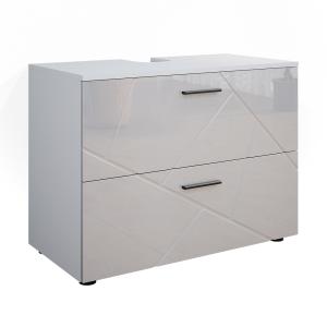 Meuble sous vasque simple 80x58.6cm, Blanc Haute brillance