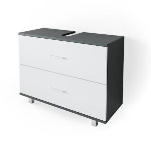 Meuble sous vasque simple 80x60.8cm, Anthracite/blanc