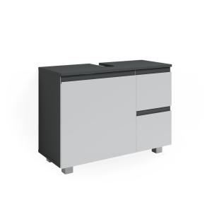 Meuble sous vasque simple , Anthracite/blanc 80 x 60.8cm