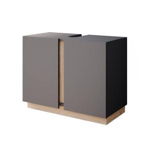 Meuble sous vasque simple avec 2 portes, Anthracite 70.4 x…