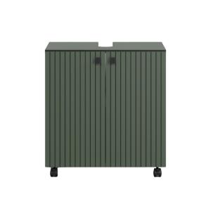 Meuble sous vasque sur roulettes 2 portes L60 cm - Vert et…