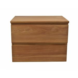Meuble suspendu 2 tiroirs en teck massif 60 cm