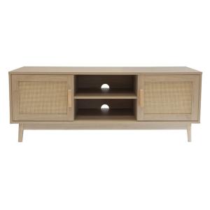 Meuble télé en bois cannage 120 x 40 x 45 cm