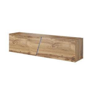 Meuble TV 1 abattant avec LED 160x40x35 cm chêne - STINA