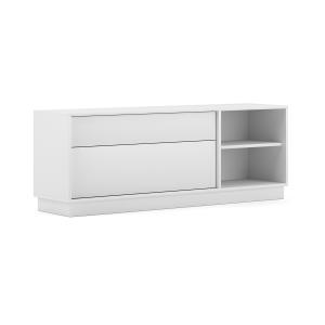 Meuble TV 1 porte 1 tiroir 136 cm stratifiés blanc