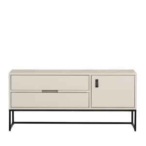 Meuble TV 1 porte 1 tiroir en bois L120cm - Beige