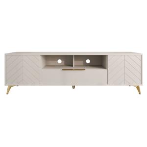 Meuble TV 1 porte 2 niches 204cm beige