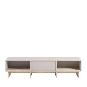 Meuble TV 1 porte en bois et métal L170cm - Beige