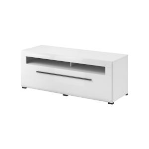 Meuble TV 1 tiroir 140 cm stratifiés blanc