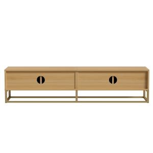 Meuble TV 180 cm avec veinure de bois 4 portes