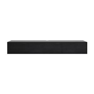 Meuble TV 2 abattants L240 cm - Effet Bois noir