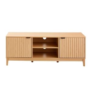 Meuble TV 2 niches et 2 portesL140 cm - Effet Bois clair