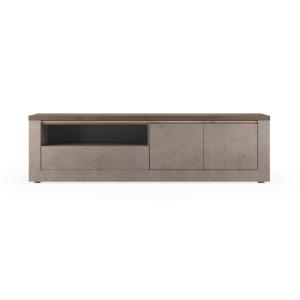 Meuble TV 2 portes 1 tiroir effet bronze et mercure L207 cm