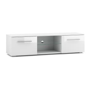 Meuble TV 2 portes 140 cm stratifiés blanc