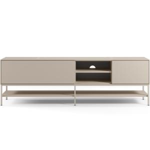 Meuble TV 2 portes 2 niches beige 180 cm