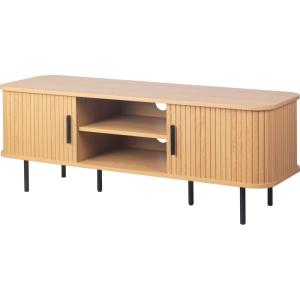 Meuble TV 2 portes 2 niches effet Chêne 120 cm