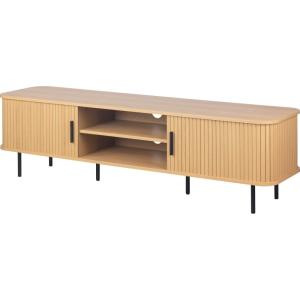 Meuble TV 2 portes 2 niches effet Chêne 160 cm