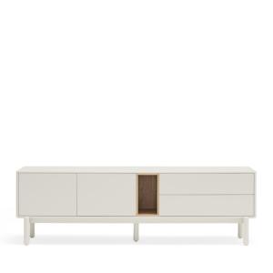Meuble tv 2 portes 2 tiroirs en bois L180cm - Blanc