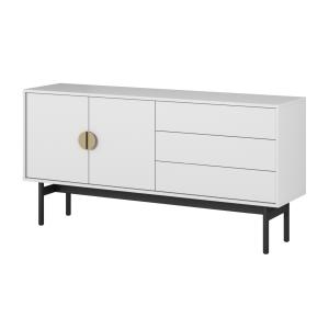 Meuble TV 2 portes 3 tiroirs blanc 154 cm