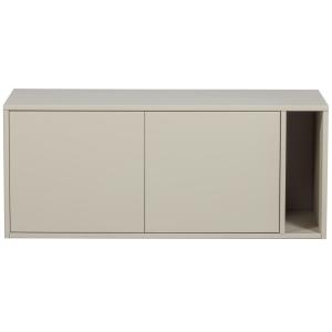Meuble tv 2 portes en bois de pin, blanc