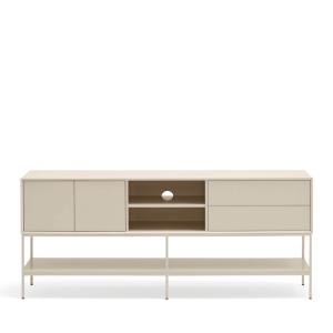 Meuble TV 2 portes en bois et métal L175cm - Beige