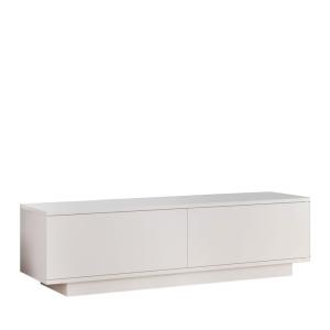 Meuble TV 2 portes en bois L140cm - Blanc