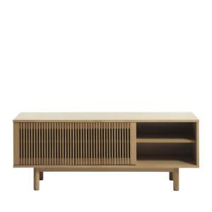 Meuble TV 2 portes en bois L143cm - Bois clair