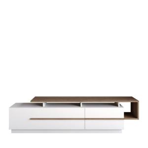Meuble TV 2 portes en bois L180cm - Blanc