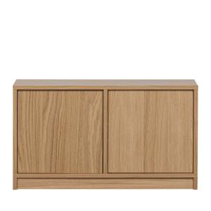 Meuble TV 2 portes en bois L77cm - Bois clair