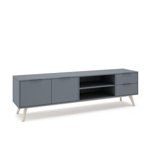 Meuble TV 2 portes et 2 tiroirs avec étagères ouvertes 180x…